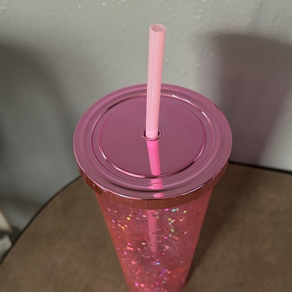 Pink Glitter Tumbler with Straw - Picture 2 of 2